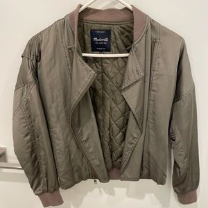 Madewell silk biker bomber jacket XXS